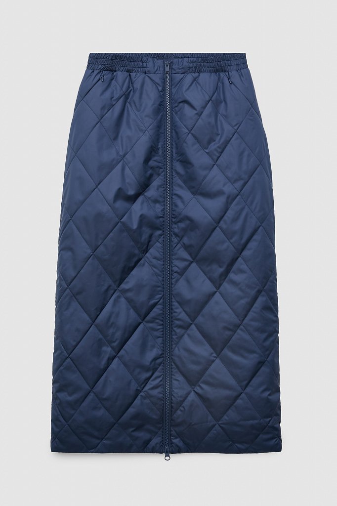 Утепленная стеганая юбка женская длины миди, Модель FWB110117, Фото №6