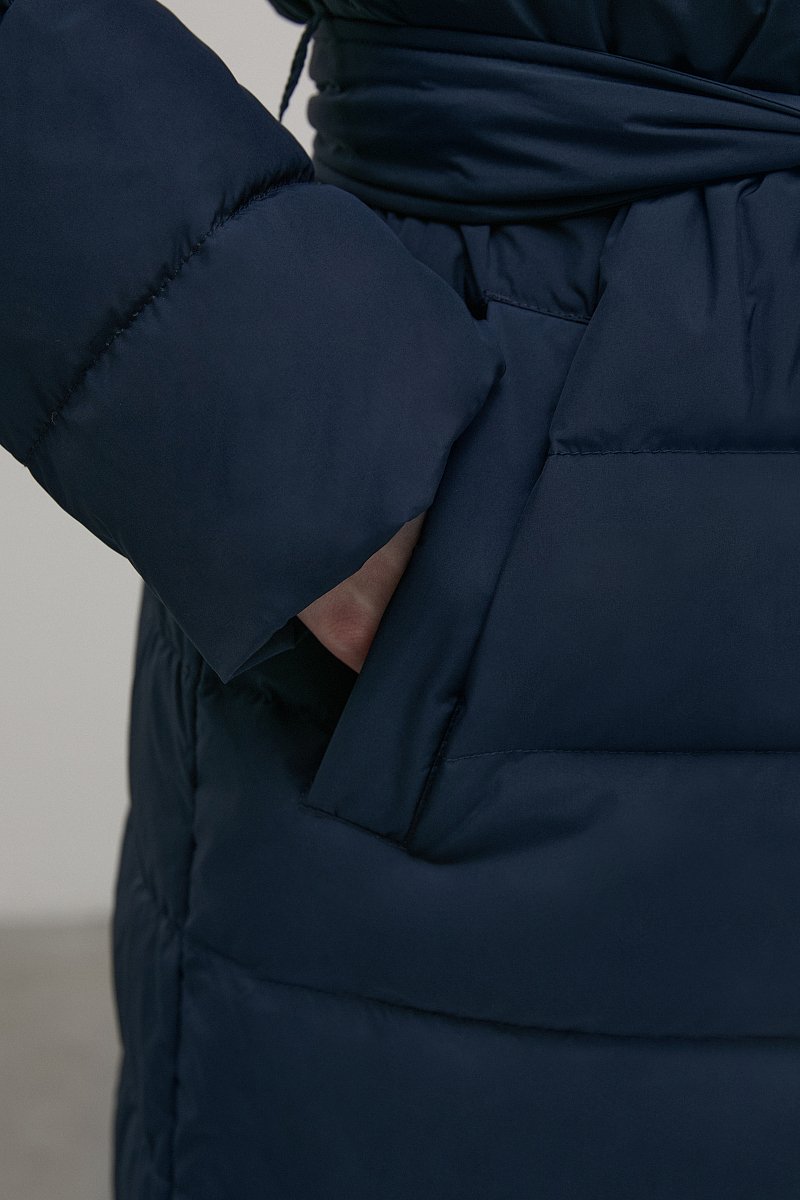 Стеганое пуховое пальто  с капюшоном, Модель FWB11012, Фото №5