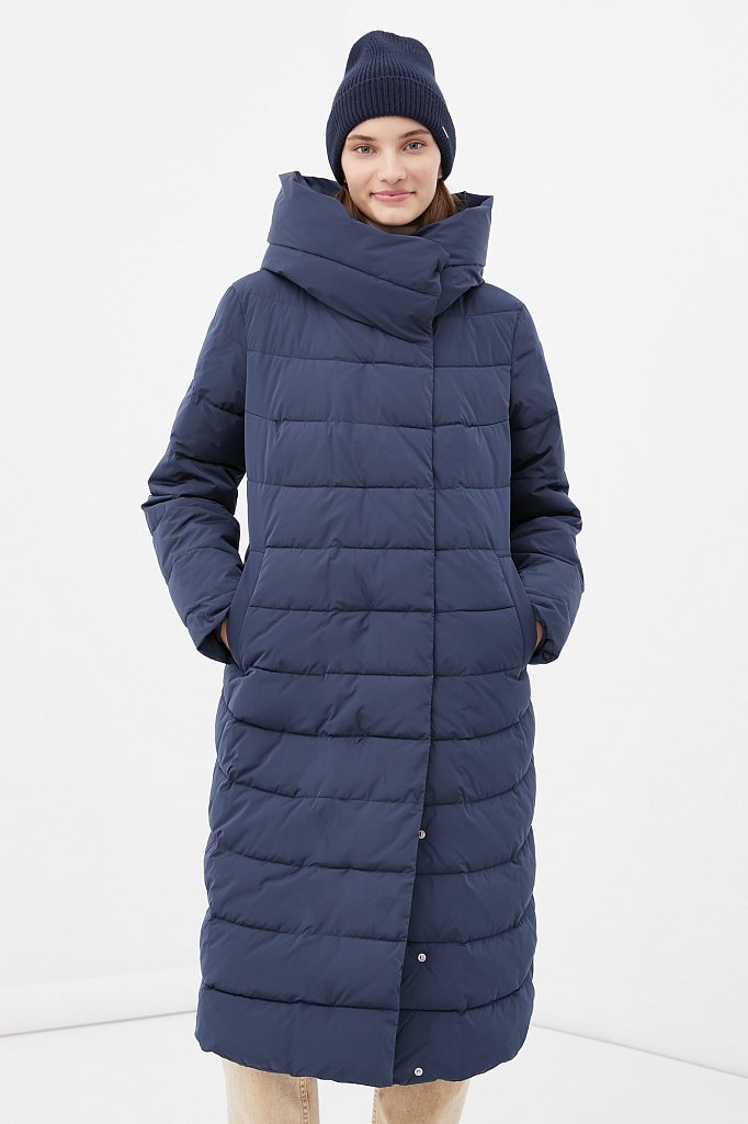 Утепленное пальто женское с капюшоном, Модель FWB110139, Фото №2