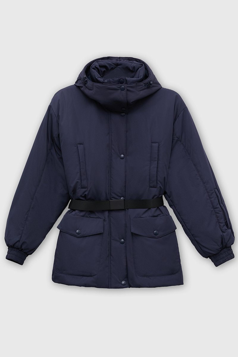 Утепленная куртка с поясом  и капюшоном, Модель FWB11020, Фото №8
