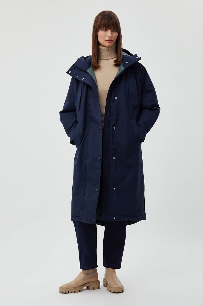 Утепленное пальто с капюшоном, Модель FWB11030, Фото №2