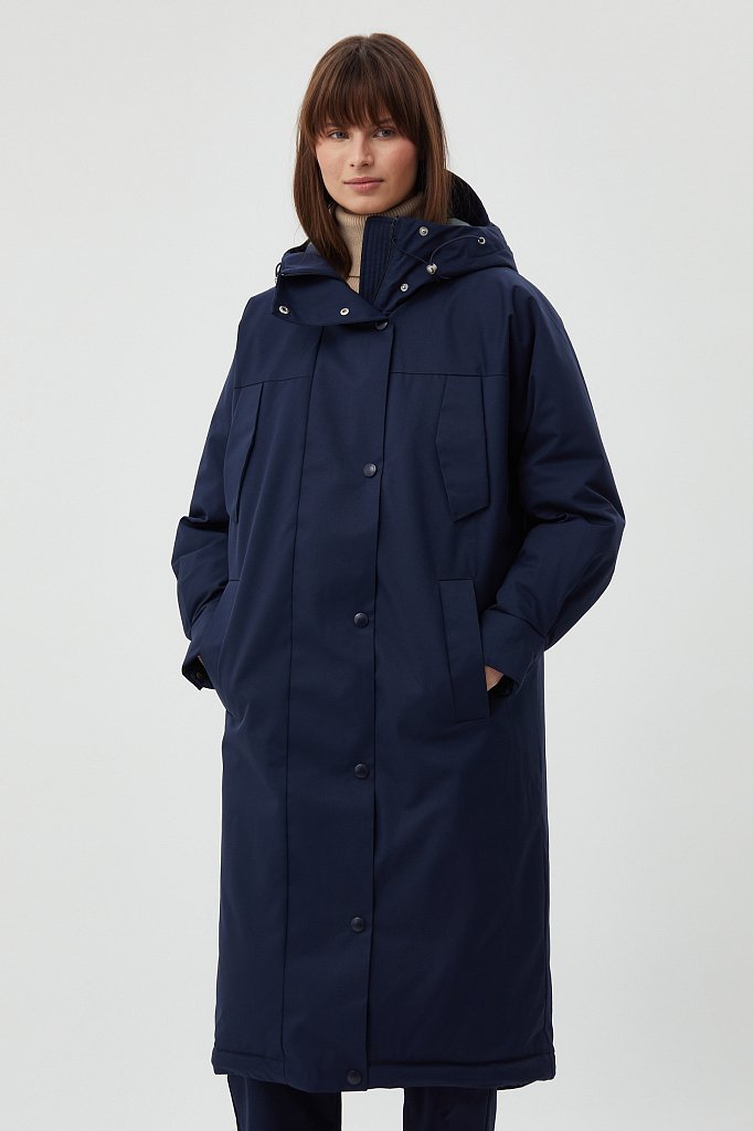 Утепленное пальто с капюшоном, Модель FWB11030, Фото №3