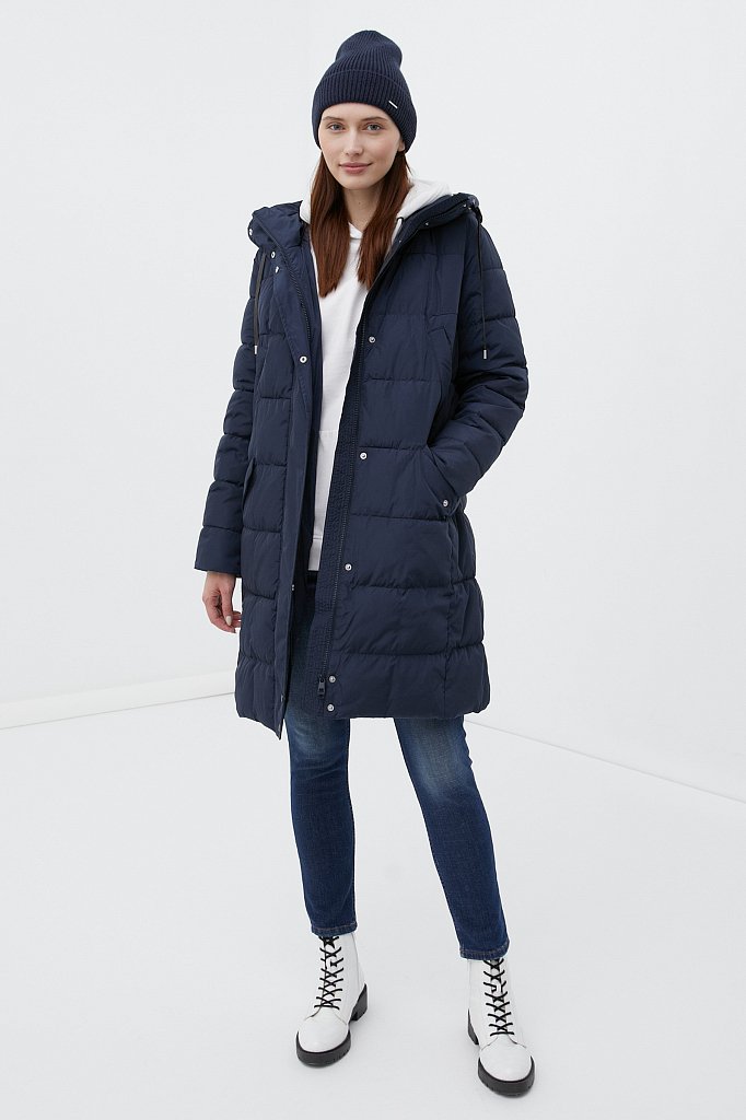 Утепленное пальто женское с капюшоном, Модель FWB11068, Фото №2