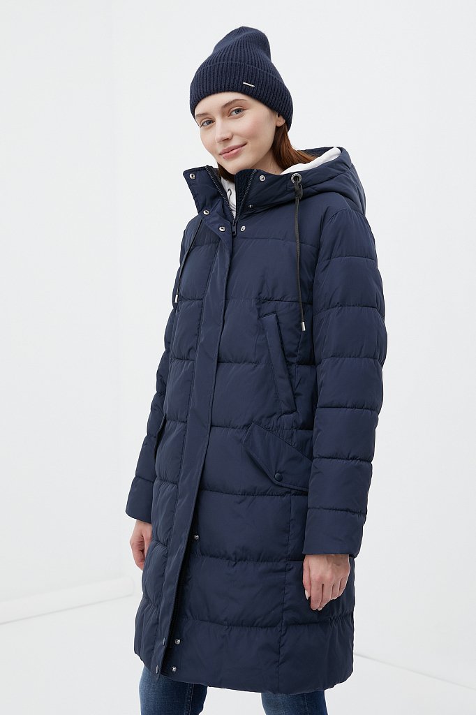 Утепленное пальто женское с капюшоном, Модель FWB11068, Фото №3