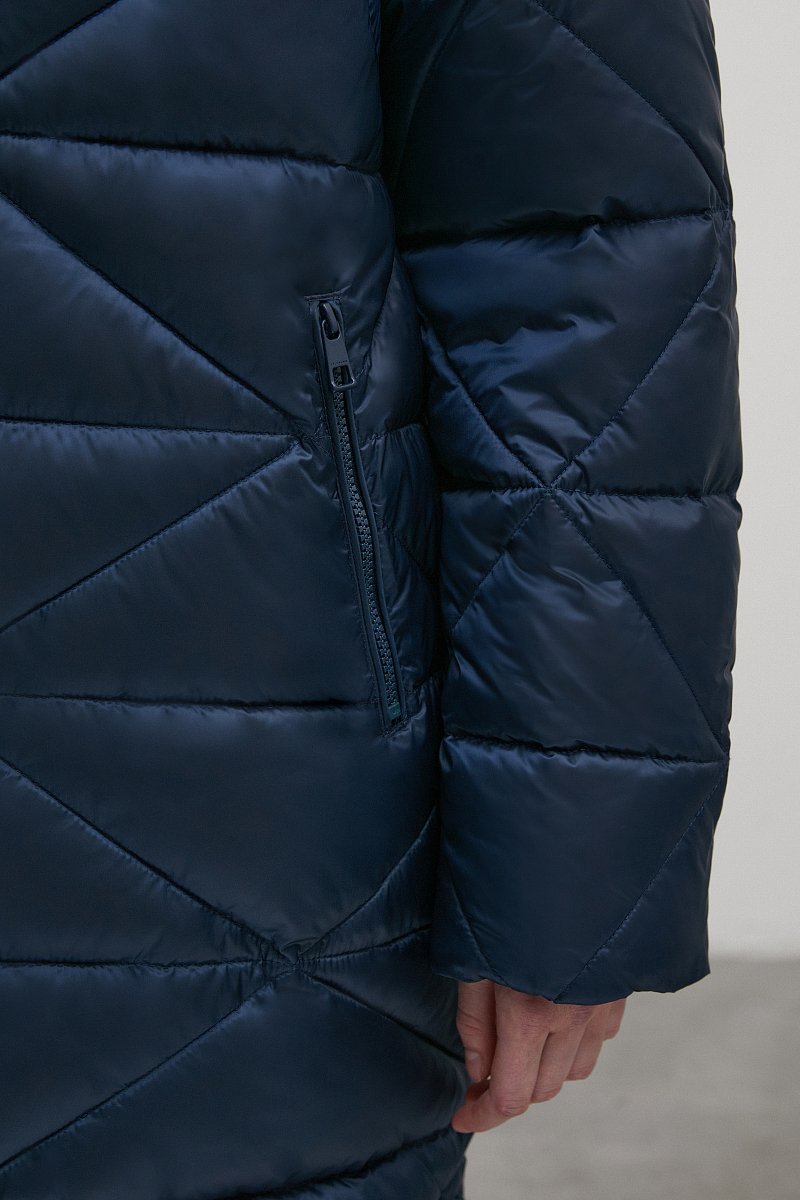 Стеганое утепленное пальто с капюшоном, Модель FWB11075, Фото №7