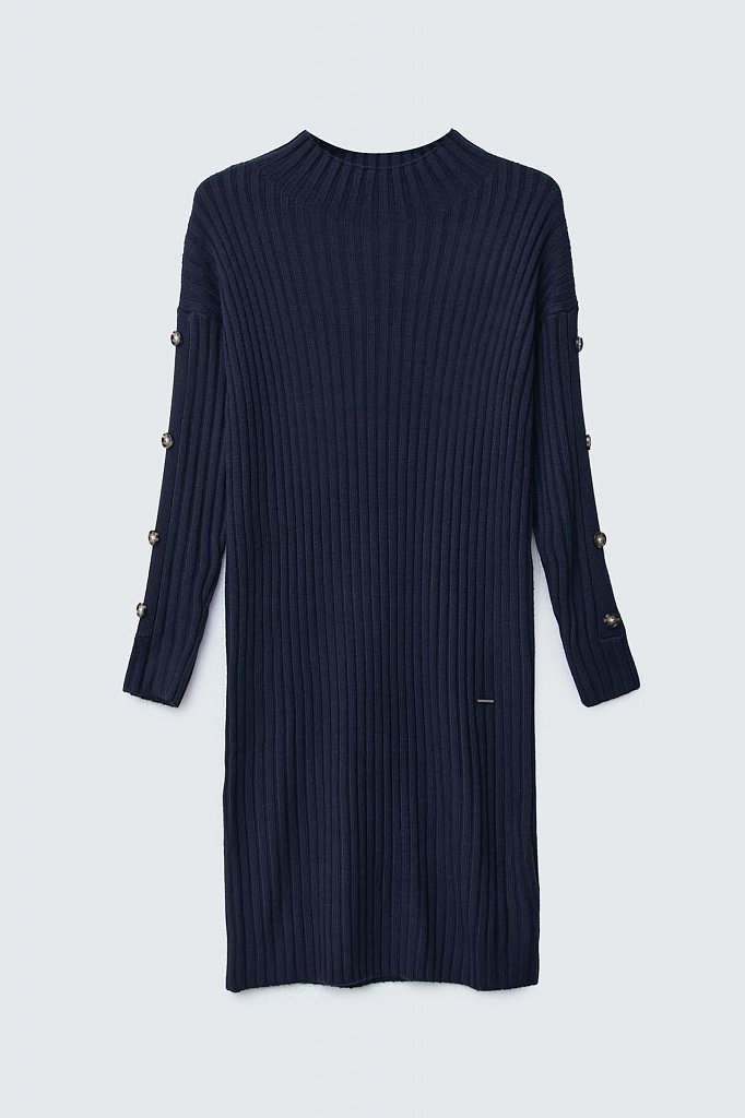 Трикотажное платье женское с декоративными пуговиц, Модель FWB11130, Фото №7