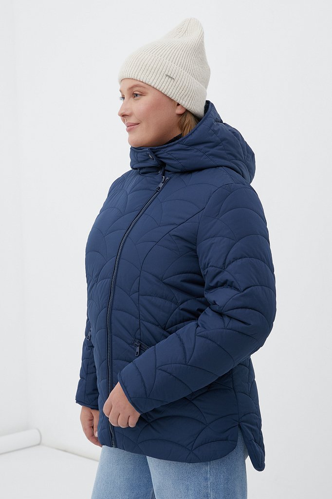 Утепленная стеганная женская куртка с капюшоном, Модель FWB160125, Фото №3
