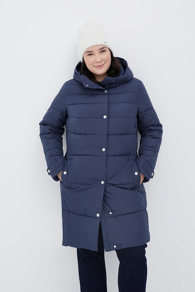 Утепленное пальто женское с капюшоном, Модель FWB160128, Фото №1