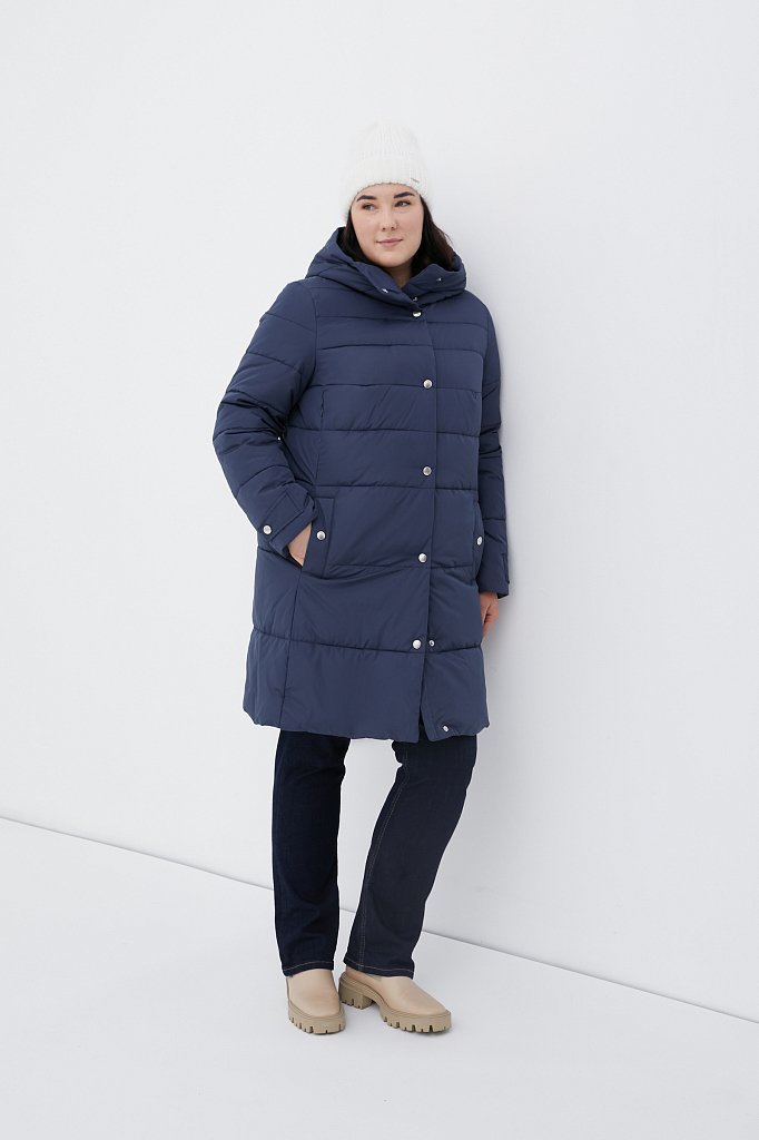 Утепленное пальто женское с капюшоном, Модель FWB160128, Фото №2