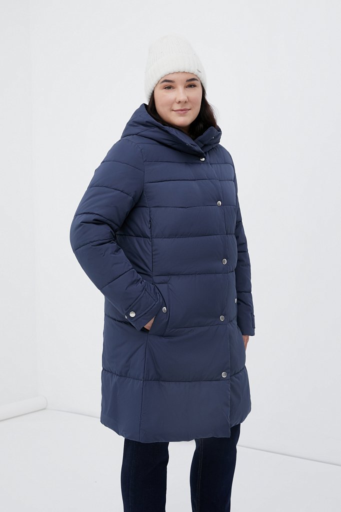 Утепленное пальто женское с капюшоном, Модель FWB160128, Фото №3