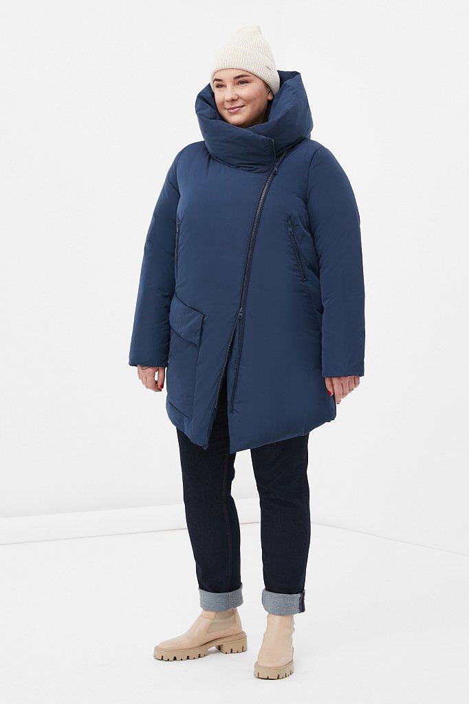 Пуховое пальто женское с капюшоном, Модель FWB160135, Фото №2