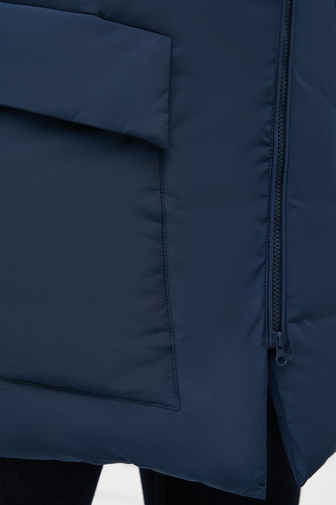 Пуховое пальто женское с капюшоном, Модель FWB160135, Фото №4