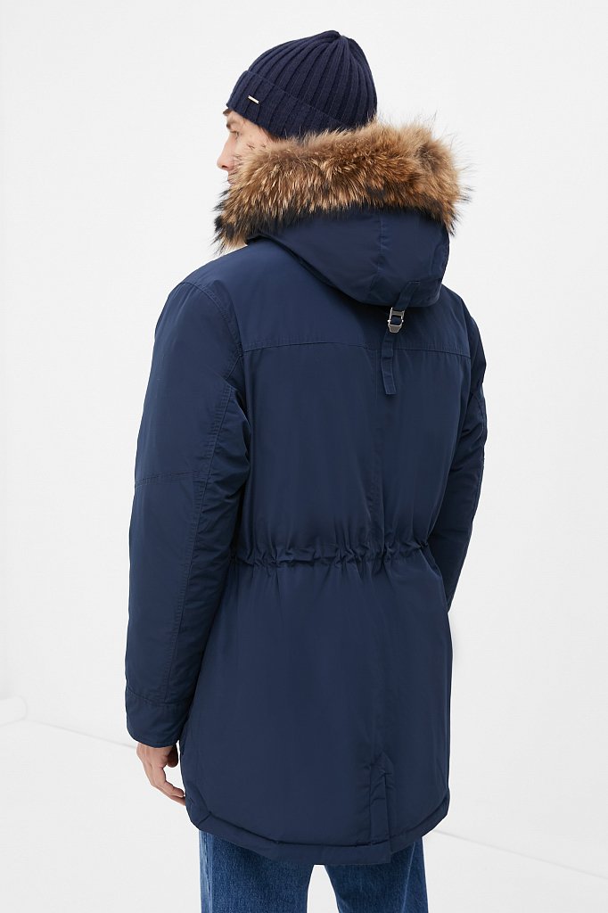 Пуховое пальто мужское с мехом, Модель FWB21018, Фото №5