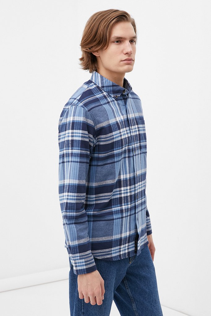 Рубашка мужская в стиле casual, Модель FWB21055, Фото №3