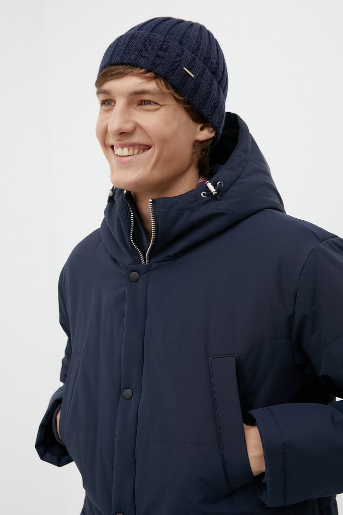Утепленное полупальто мужское с капюшоном, Модель FWB21071, Фото №5