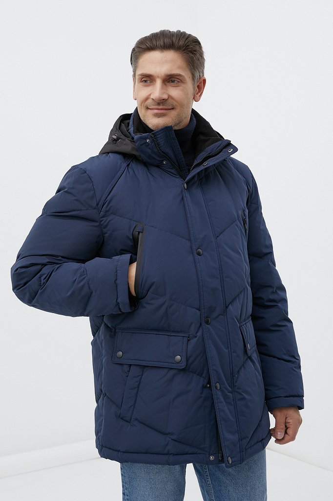Утепленная куртка мужская с капюшоном, Модель FWB26065, Фото №1