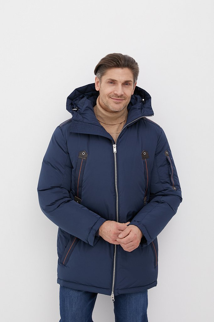 Пуховое пальто мужское plus size, Модель FWB26067, Фото №1
