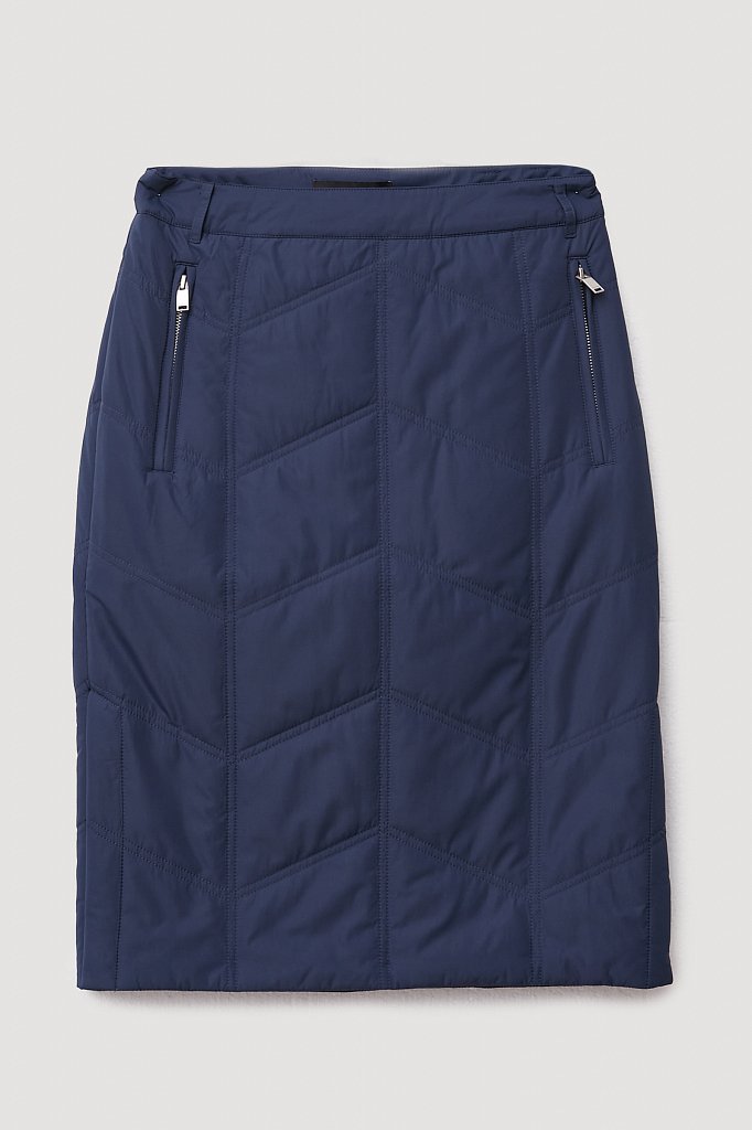 Утепленная стеганая юбка женская длины миди, Модель FWB51049, Фото №6
