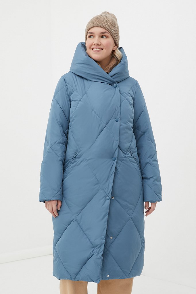 Утепленное стеганое пальто женское, Модель FWB160127, Фото №1