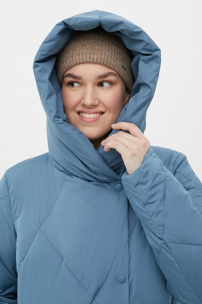 Утепленное стеганое пальто женское, Модель FWB160127, Фото №6