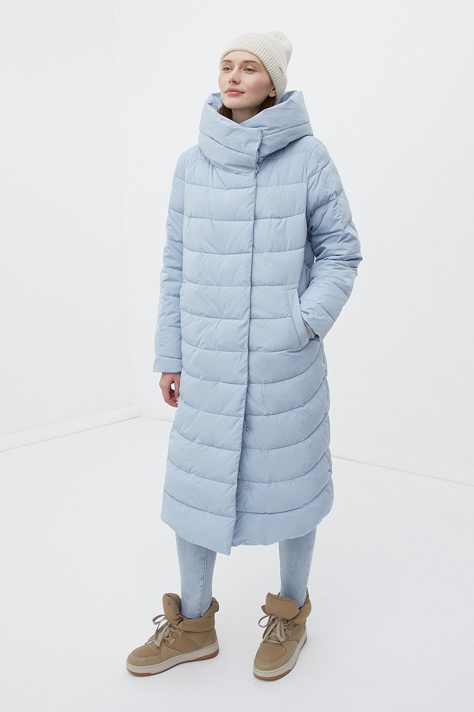 Утепленное пальто женское с капюшоном, Модель FWB110139, Фото №1