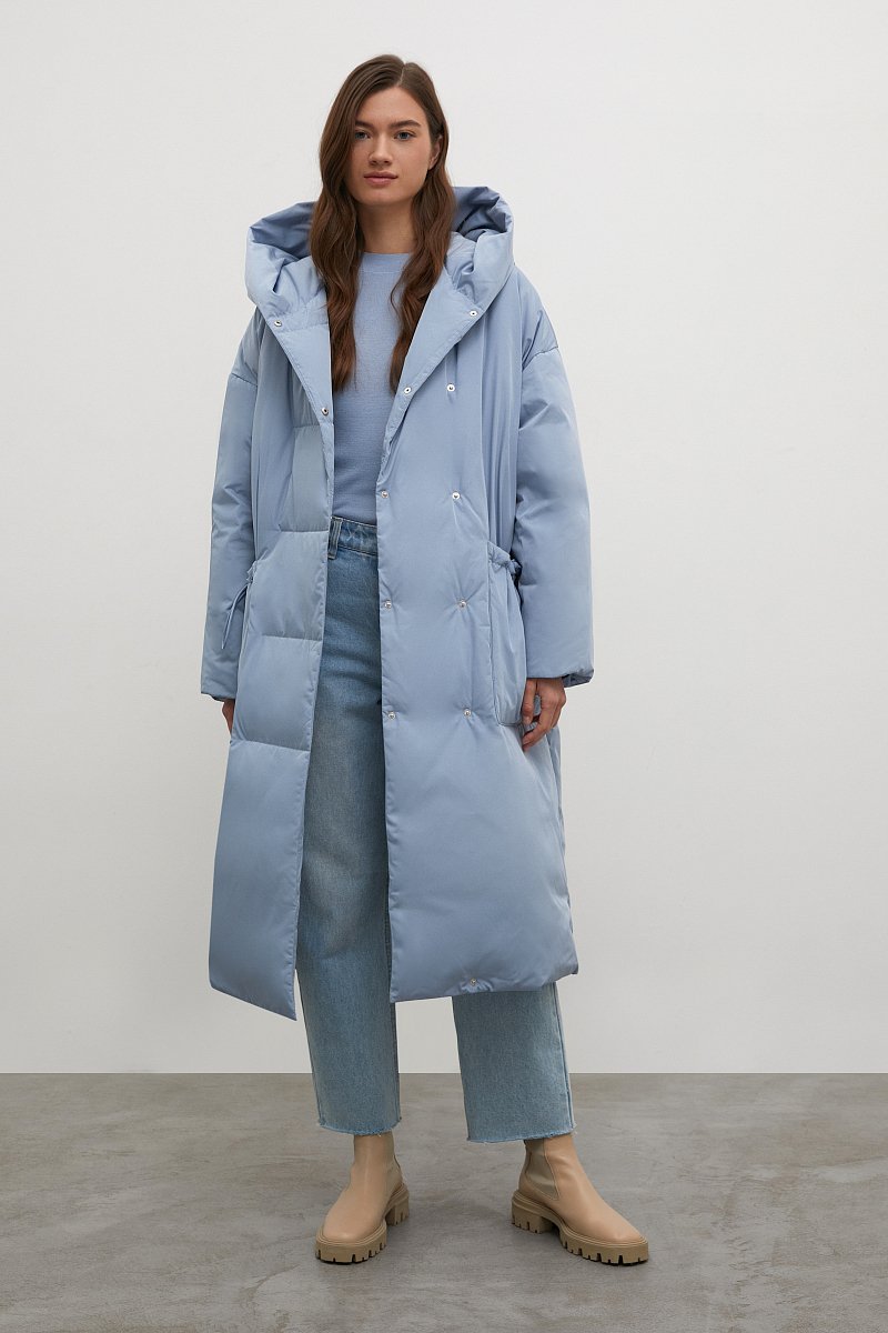 Пуховое пальто  с капюшоном, Модель FWB11023, Фото №2
