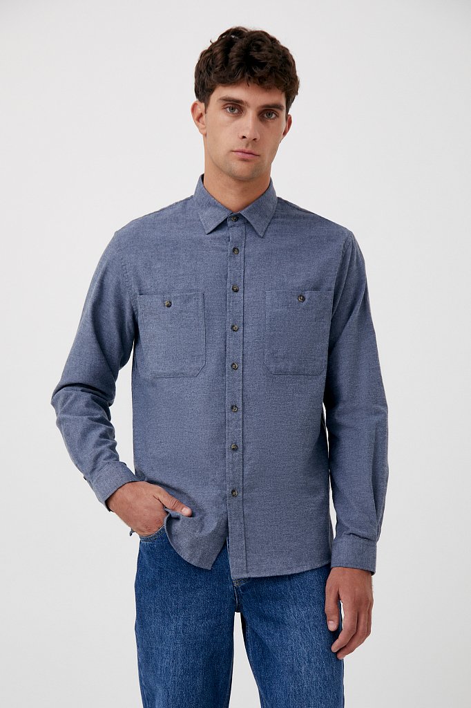 Классическая мужская рубашка из хлопка, Модель FWB61041, Фото №1