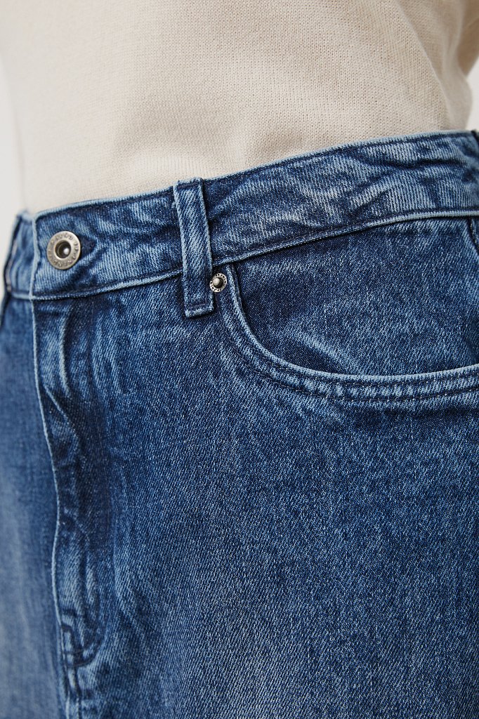 Джинсовая юбка женская миди с разрезом, Модель FWB55001, Фото №5