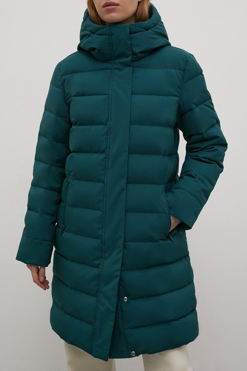 Пуховое пальто женское с капюшоном, Модель FWB110122, Фото №3