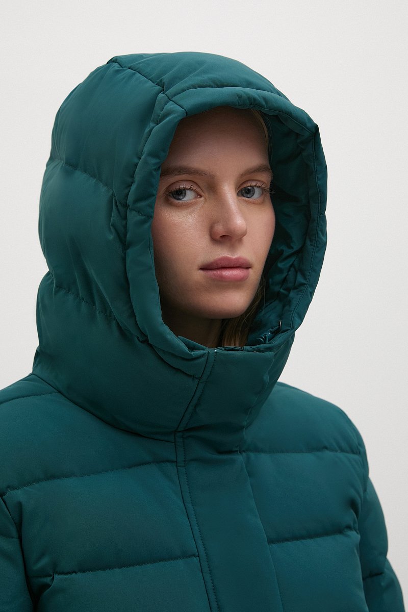 Пуховое пальто женское с капюшоном, Модель FWB110122, Фото №8