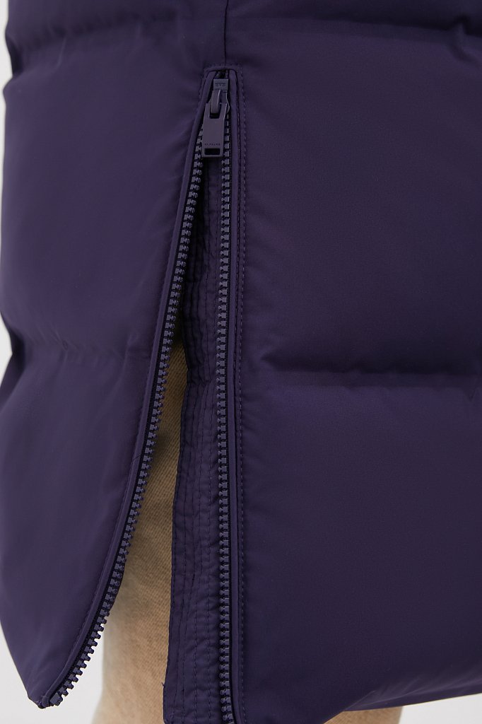Пуховое пальто женское прямого кроя с капюшоном, Модель FWB110101, Фото №7