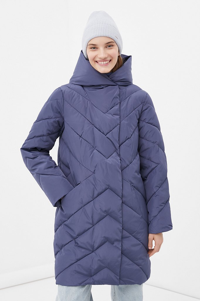 Утепленное пальто женское с капюшоном, Модель FWB110123, Фото №1