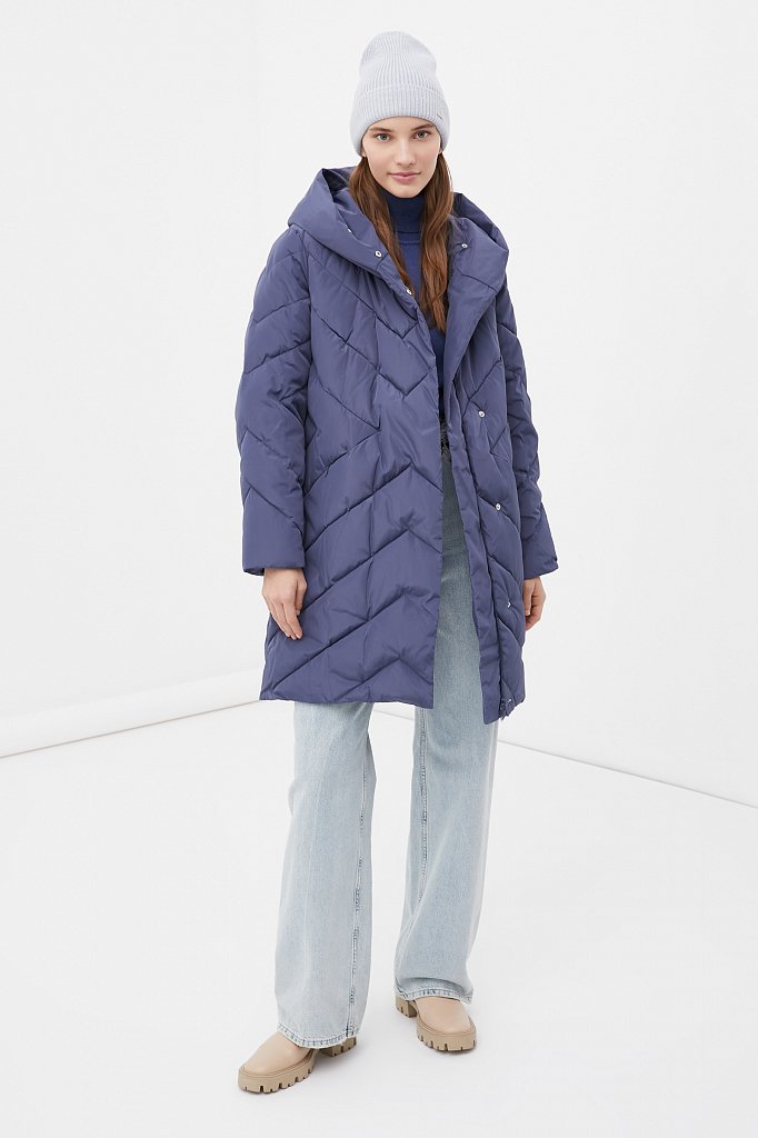 Утепленное пальто женское с капюшоном, Модель FWB110123, Фото №2