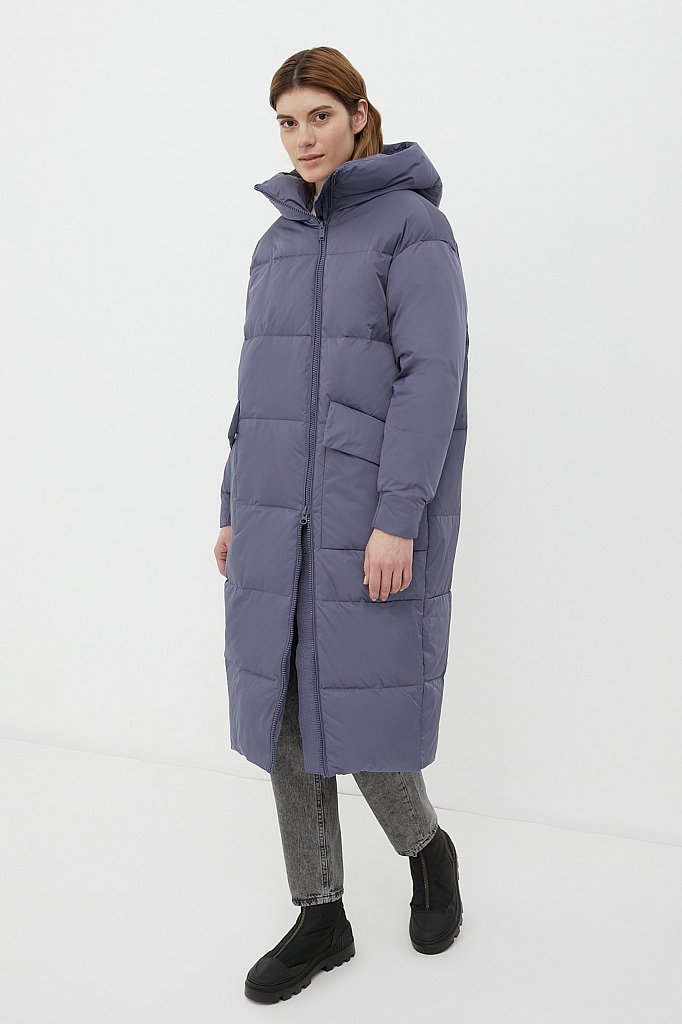 Пуховое пальто женское, Модель FWB110140, Фото №1