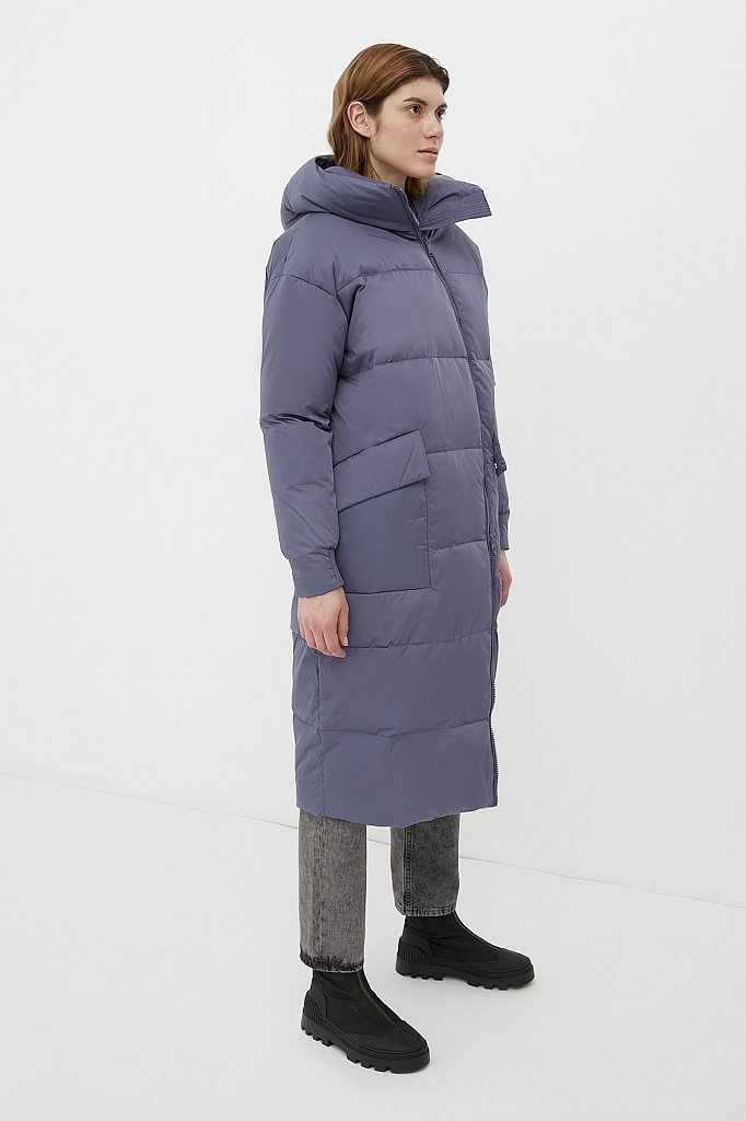 Пуховое пальто женское, Модель FWB110140, Фото №3