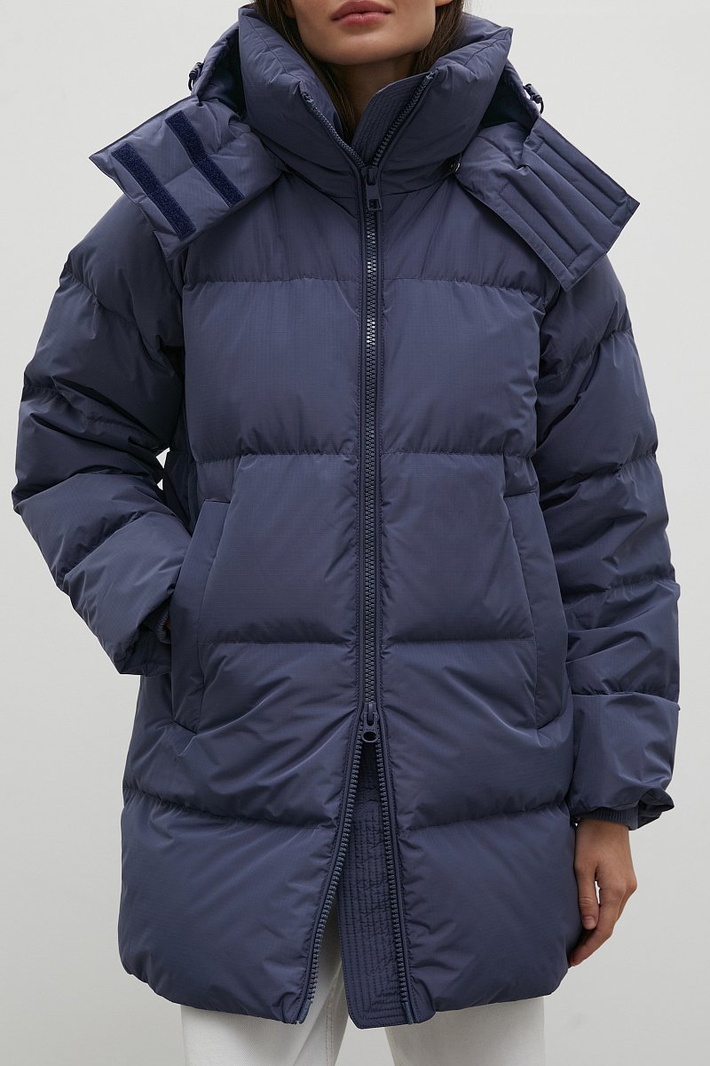 Стеганое пуховое пальто с капюшоном, Модель FWB110147, Фото №3