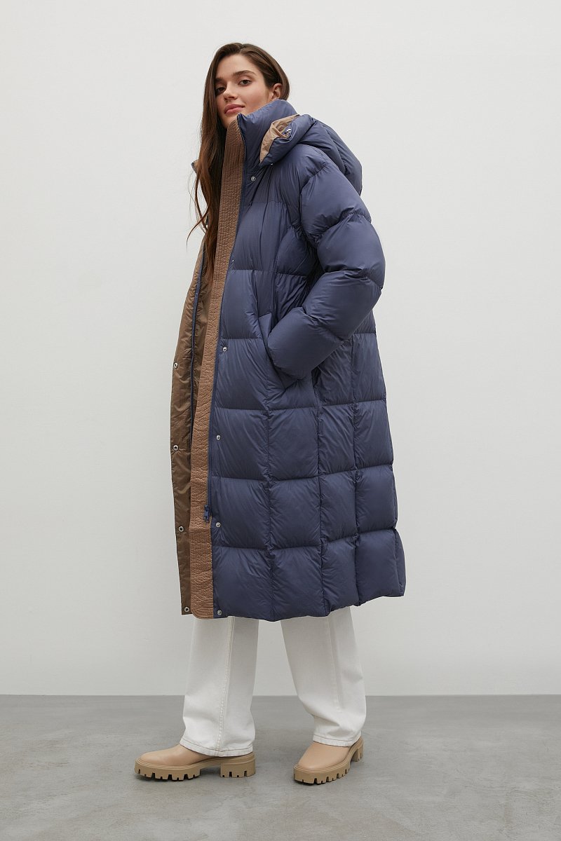 Стеганое пуховое пальто с капюшоном, Модель FWB11026, Фото №4
