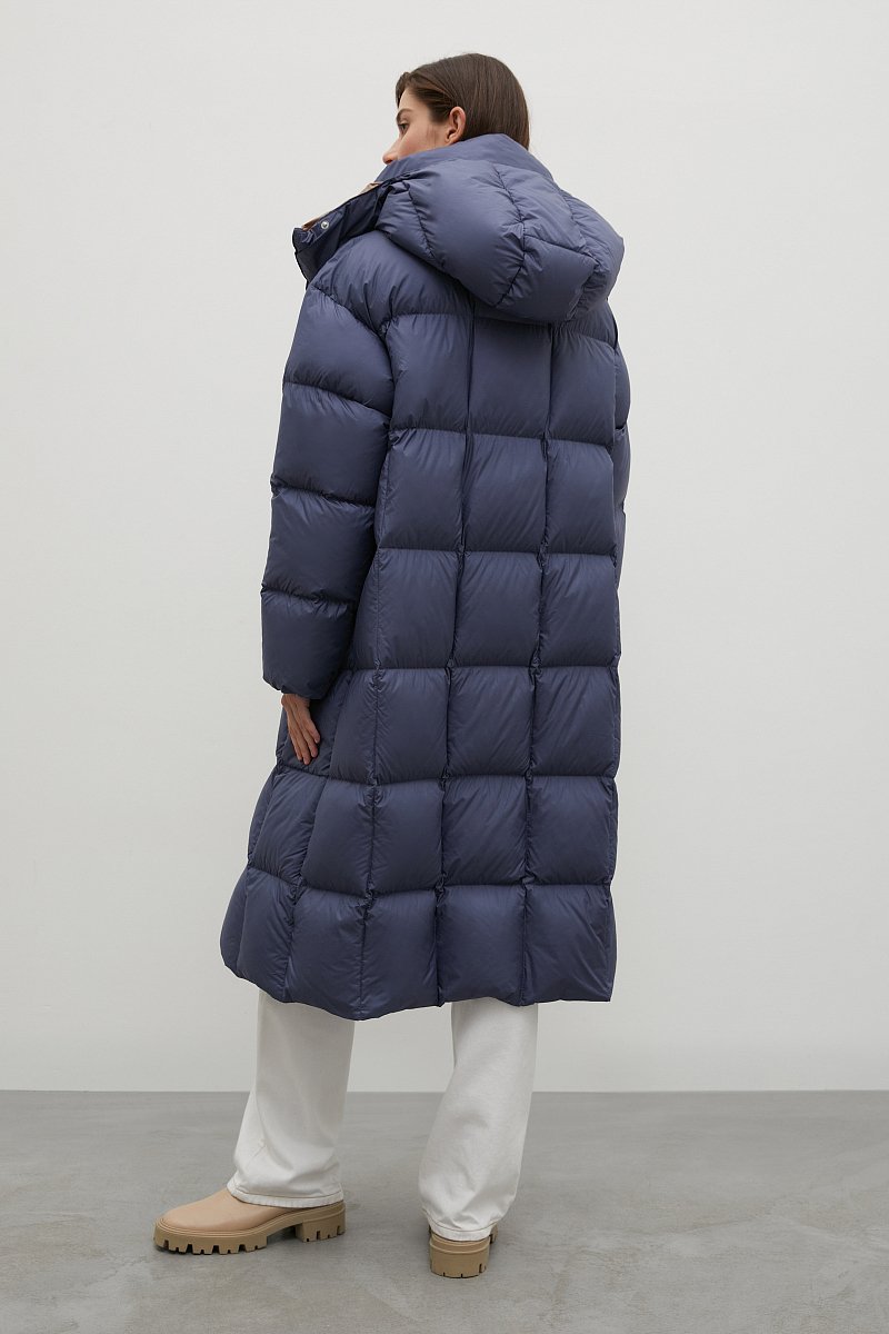 Стеганое пуховое пальто с капюшоном, Модель FWB11026, Фото №5