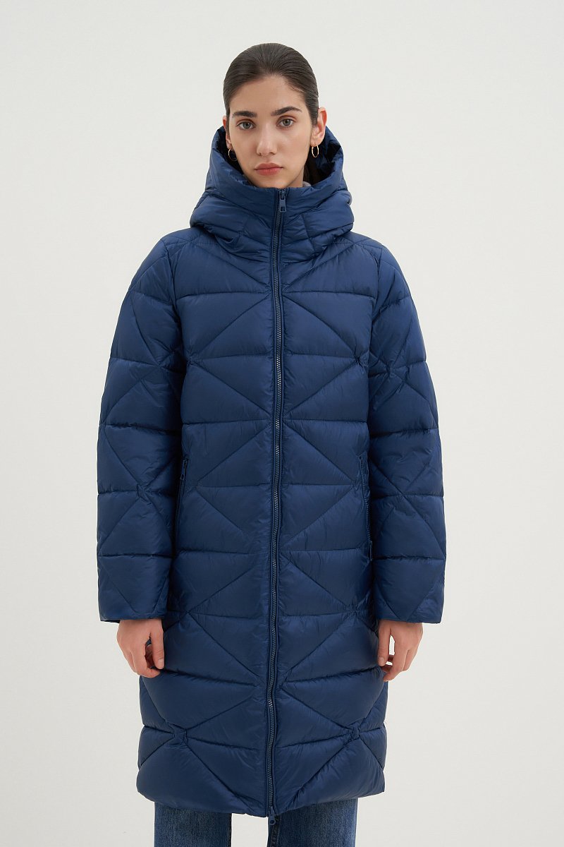 Стеганое утепленное пальто с капюшоном, Модель FWB11075, Фото №1