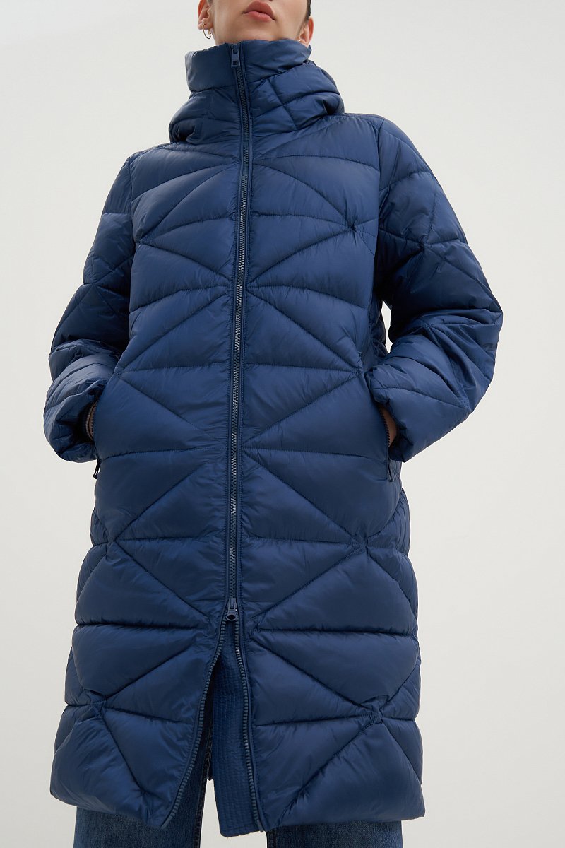 Стеганое утепленное пальто с капюшоном, Модель FWB11075, Фото №3