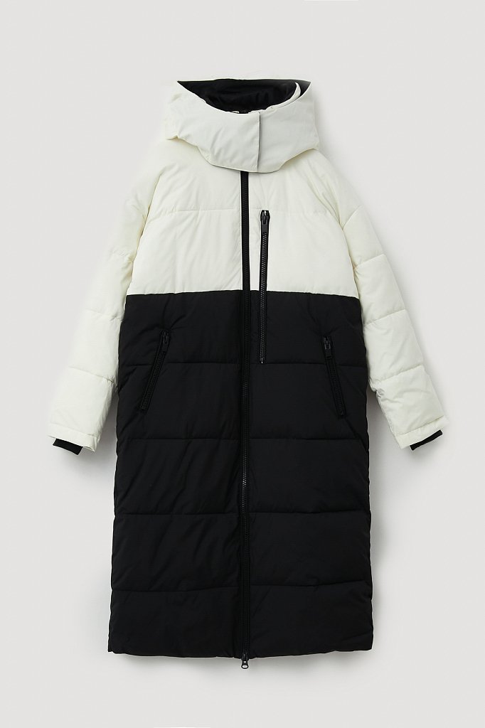 Двухцветное утепленное пальто, Модель FWB11003, Фото №9