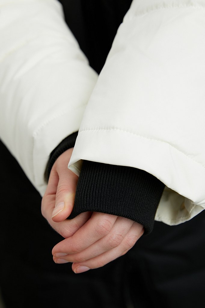 Двухцветное утепленное пальто, Модель FWB11003, Фото №5