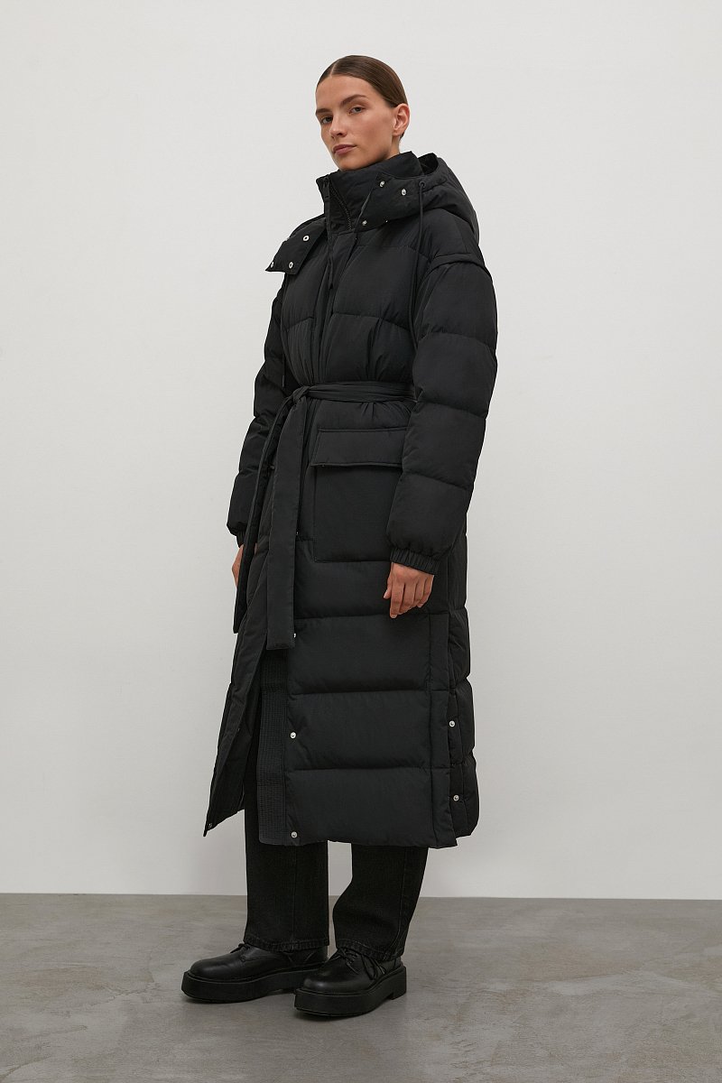 Пуховое пальто  с капюшоном, Модель FWB11006, Фото №3