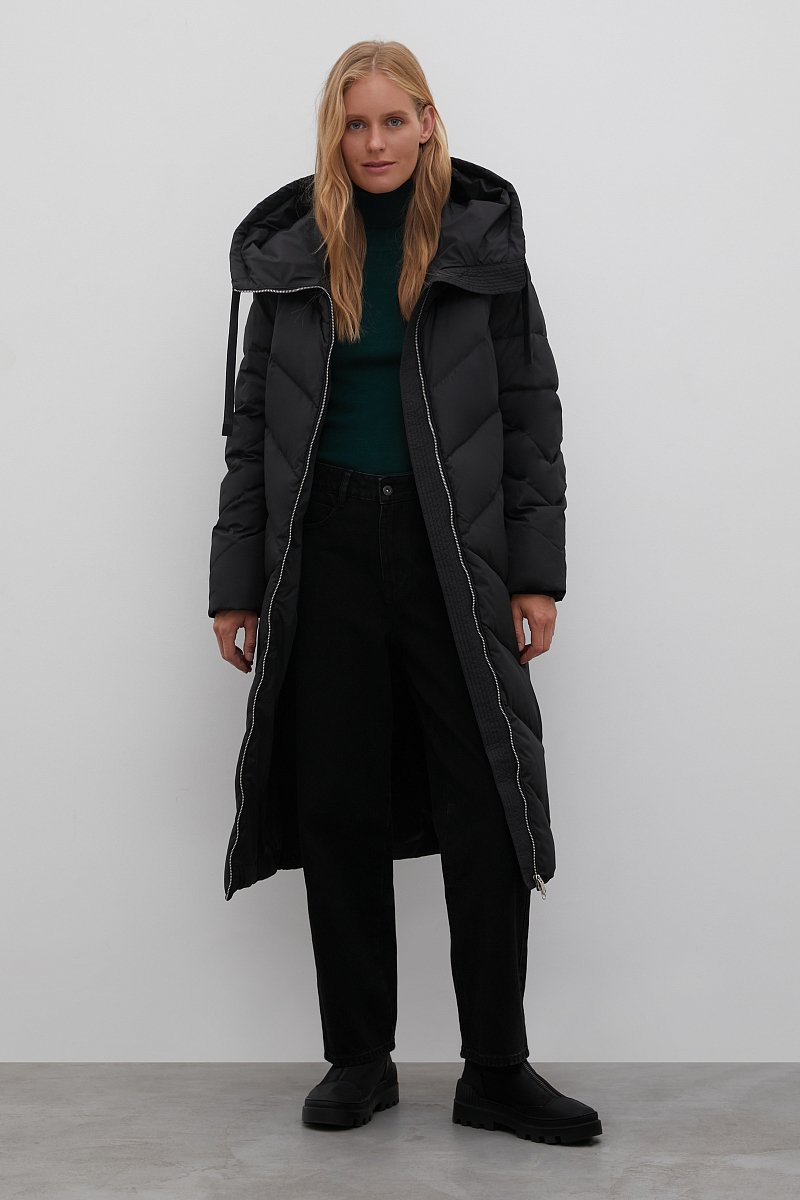 Пуховое пальто  с капюшоном, Модель FWB11009, Фото №2