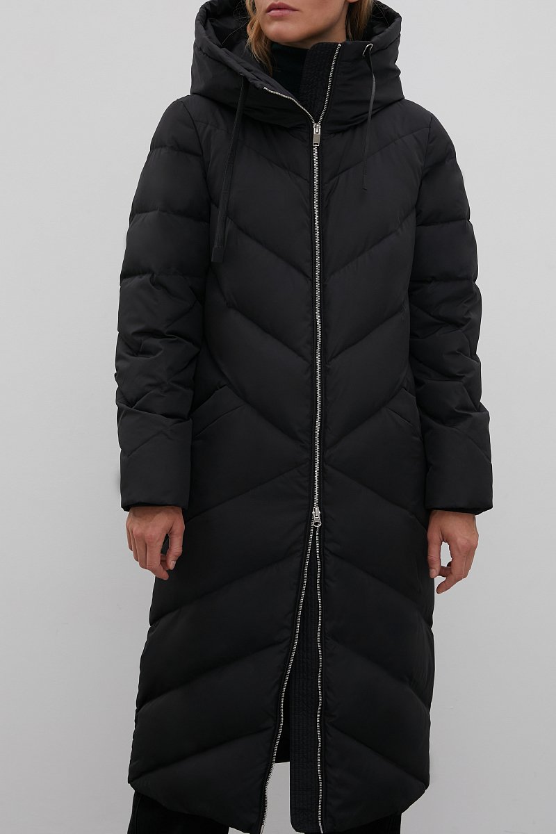 Пуховое пальто  с капюшоном, Модель FWB11009, Фото №3