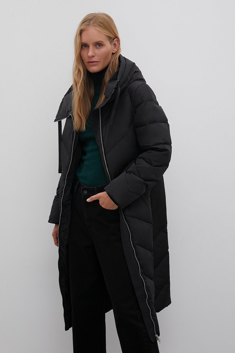 Пуховое пальто  с капюшоном, Модель FWB11009, Фото №4
