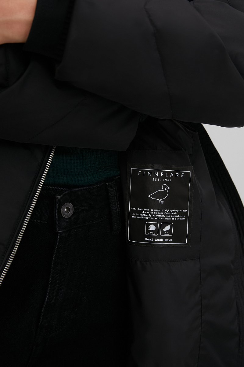 Пуховое пальто  с капюшоном, Модель FWB11009, Фото №6