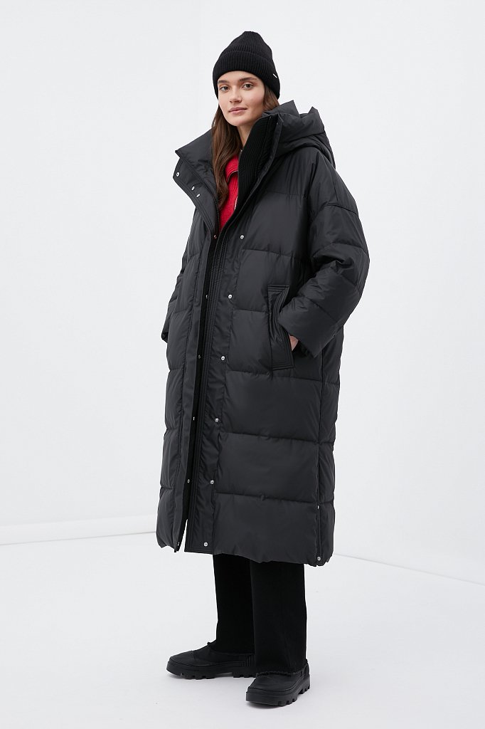 Утепленное пальто женское с капюшоном, Модель FWB110119, Фото №2