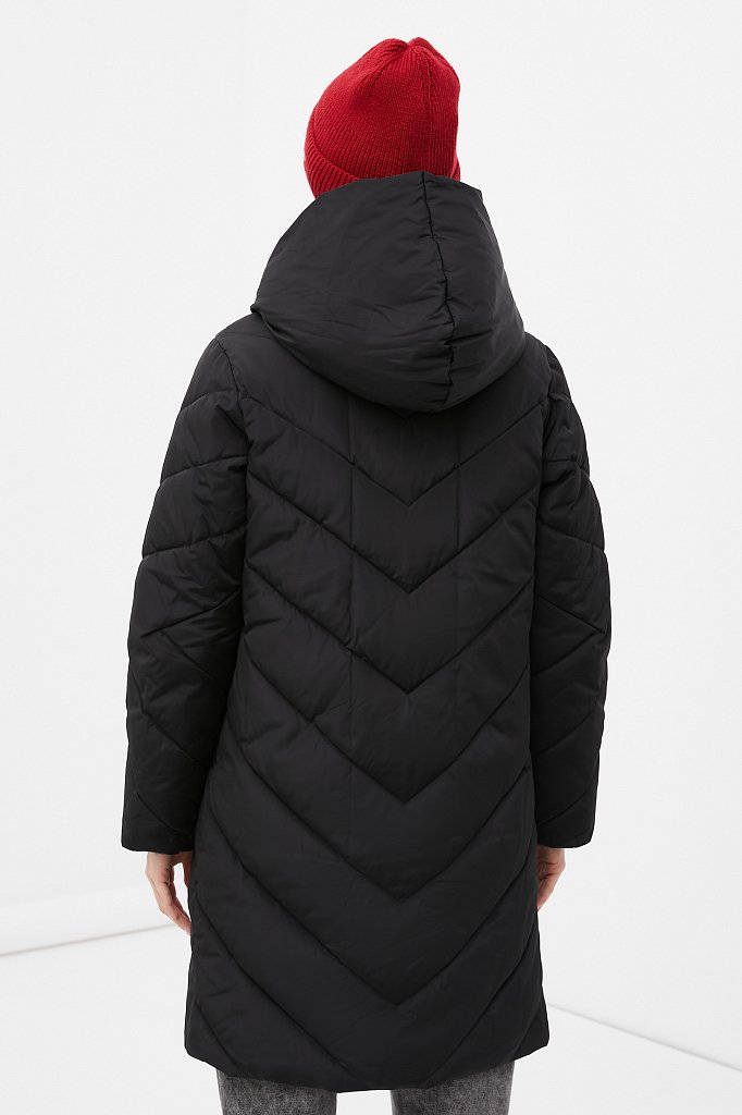 Утепленное пальто женское с капюшоном, Модель FWB110123, Фото №5
