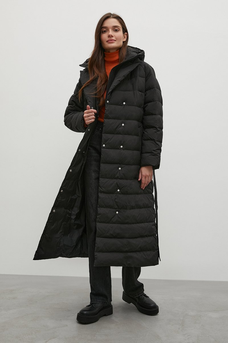 Стеганое пуховое пальто  с капюшоном, Модель FWB11012, Фото №2
